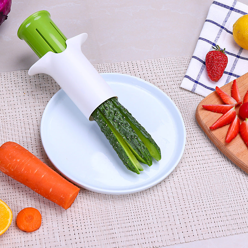 Handheld Julienne Vegetable Slicer With Integrated Safety Guard