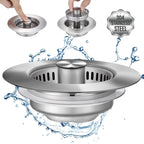 Upgrade 3-in-1 Kitchen Sink Drain Strainer