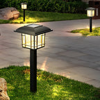 2er-Set Vintage quadratische, wasserdichte LED-Solar-Rasenleuchten