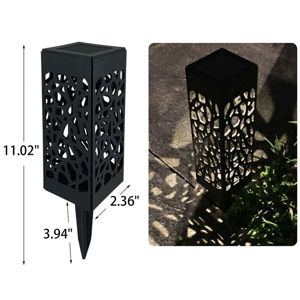 LED-Solar-Gartenleuchte in quadratischer Säulenform