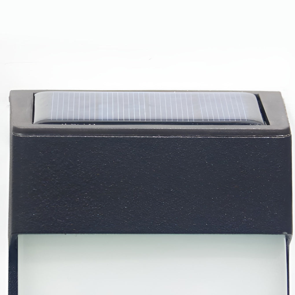2er-Set rechteckige, wasserdichte Solar-Wandleuchten