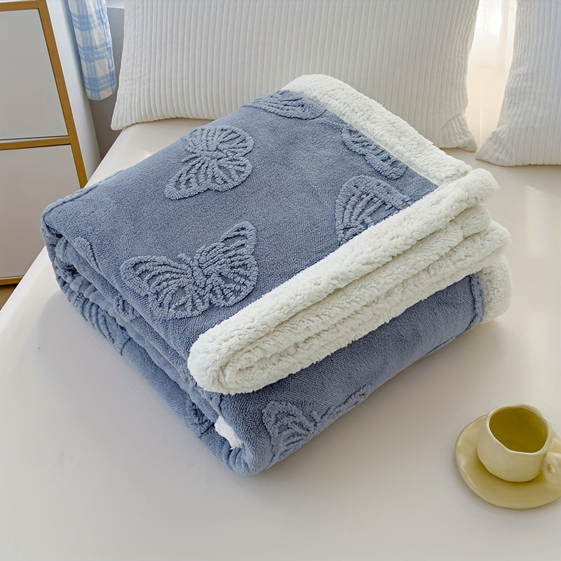Soft Fleece Blanket with Butterfly Design