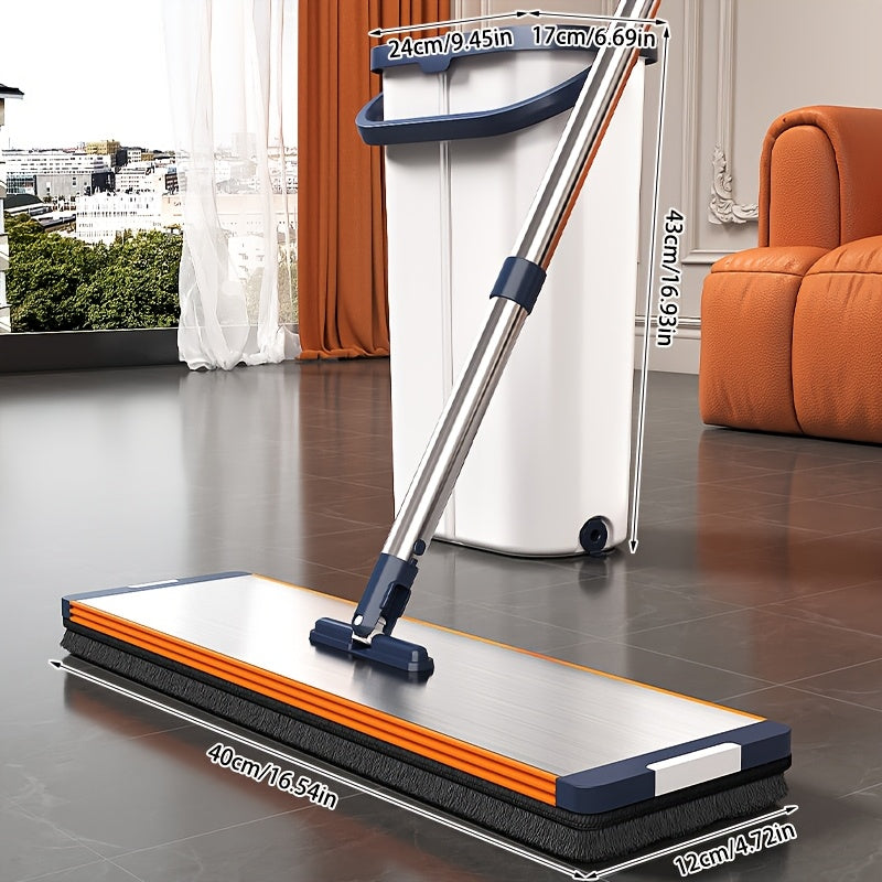 Flachmopp-Set mit Eimer und Auswringfunktion