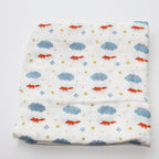 Babydecke aus Baumwoll-Musselin mit Herzmuster