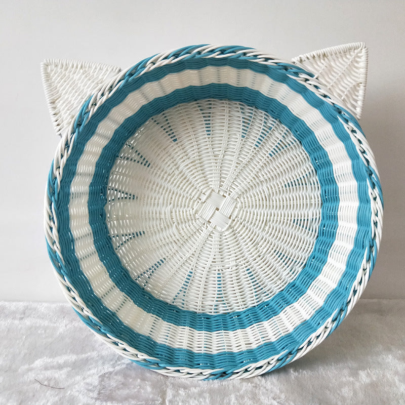 Cat Ear Woven Storage Basket