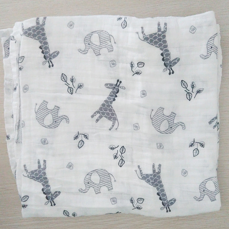 Babydecke aus Baumwoll-Musselin mit Herzmuster