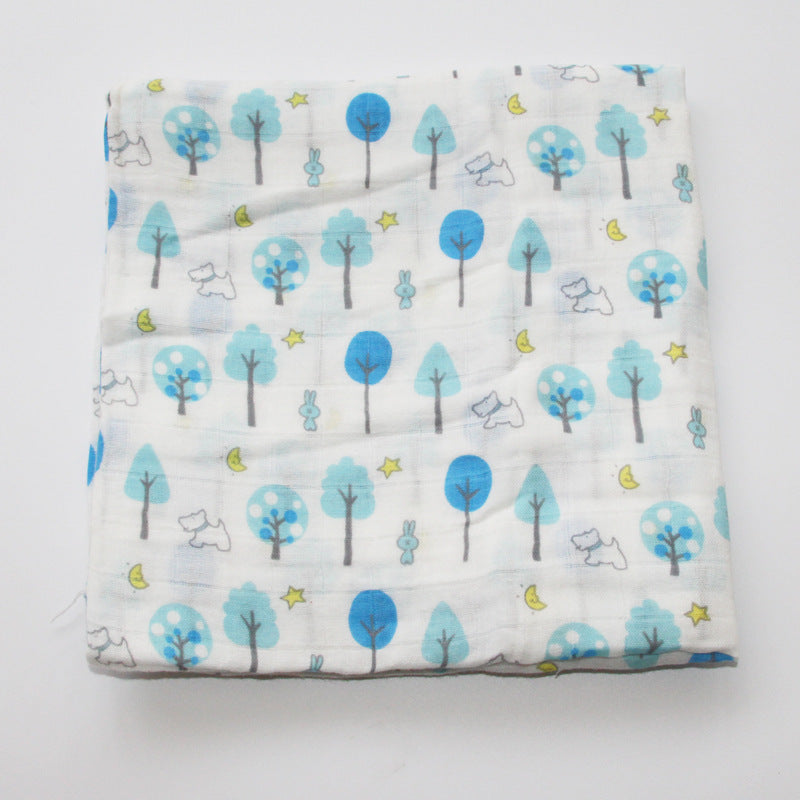 Babydecke aus Baumwoll-Musselin mit Herzmuster