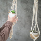 Boho-Makramee-Pflanzenhänger-Set mit handgeknüpften Quasten