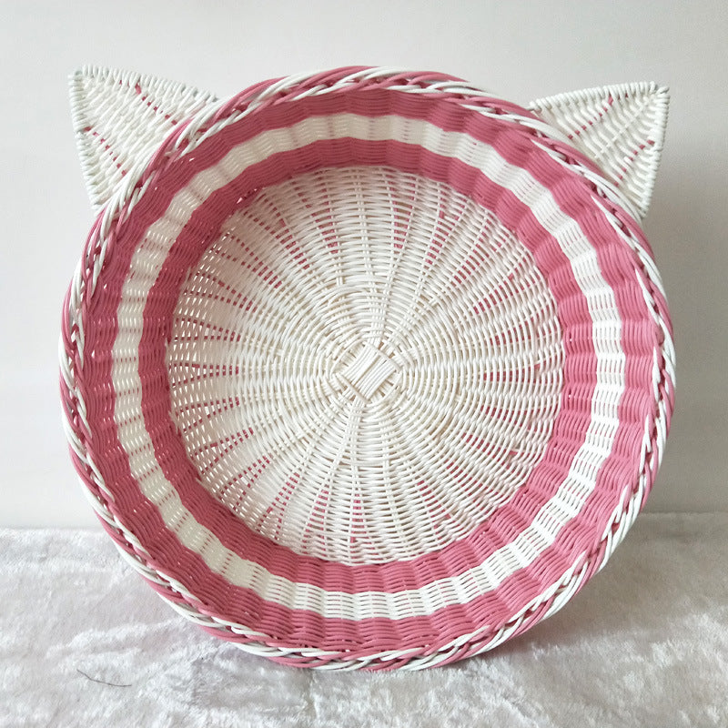 Cat Ear Woven Storage Basket