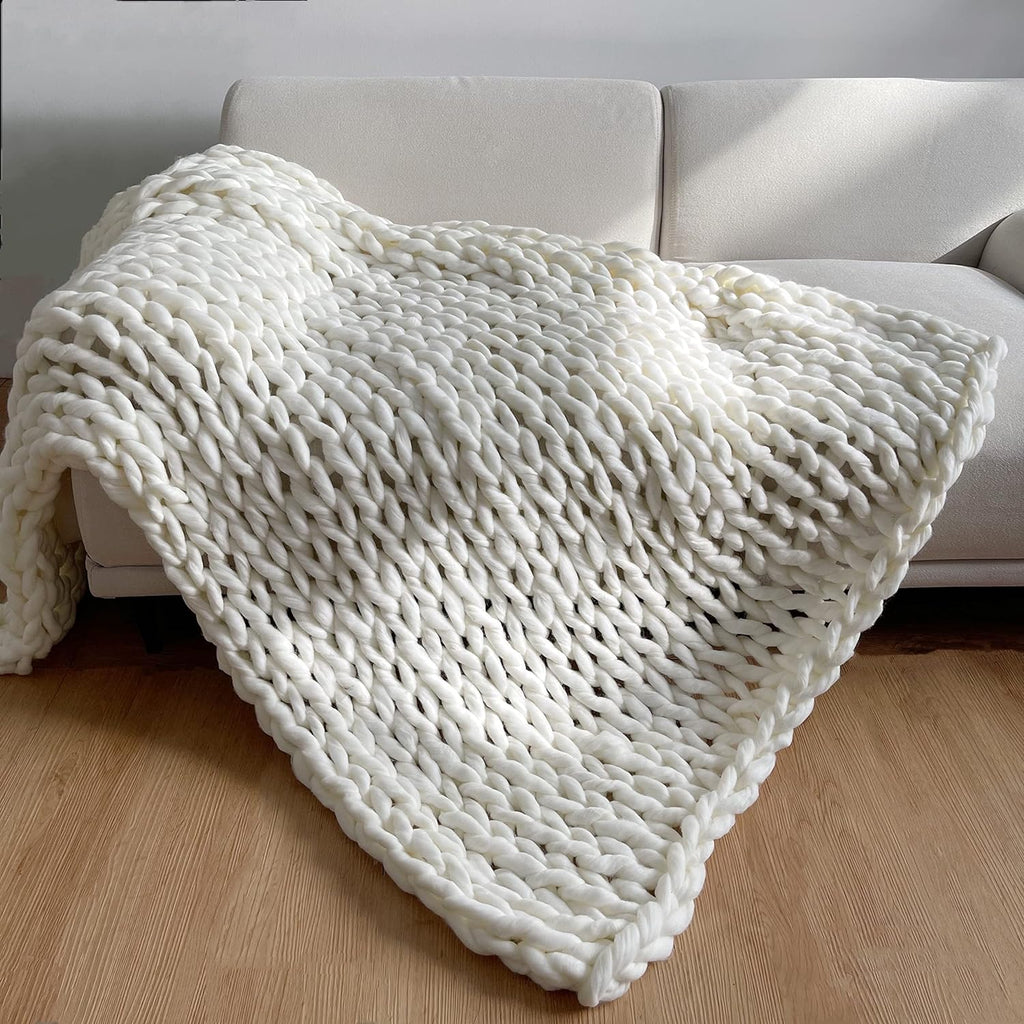 Chunky Knit Handmade Weighted Throw
