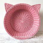 Cat Ear Woven Storage Basket