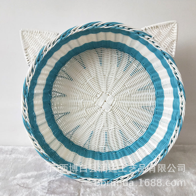Cat Ear Woven Storage Basket