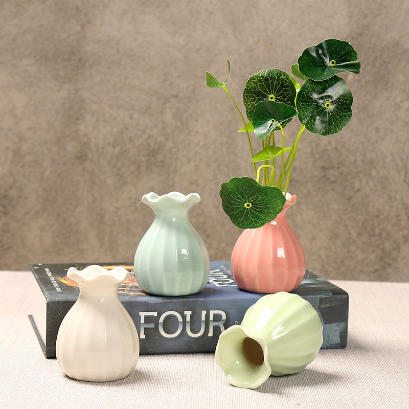 Elegant Curved Ceramic Flower Vase