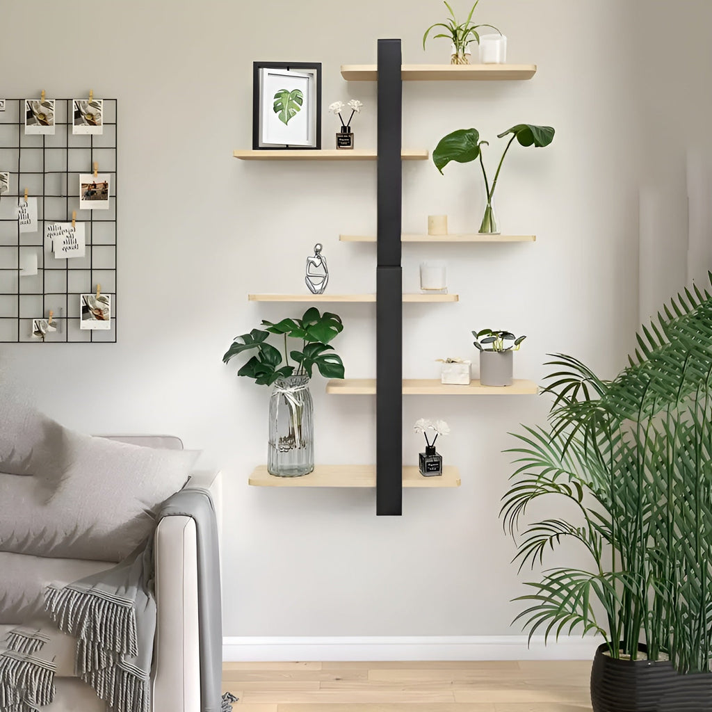 NordWood 3-Level Solid Pine Wall Shelf