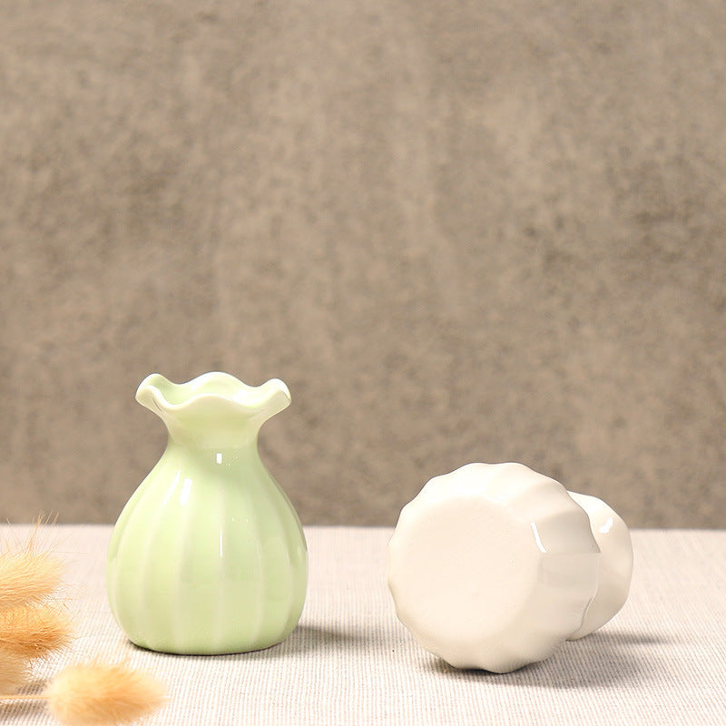 Elegant Curved Ceramic Flower Vase