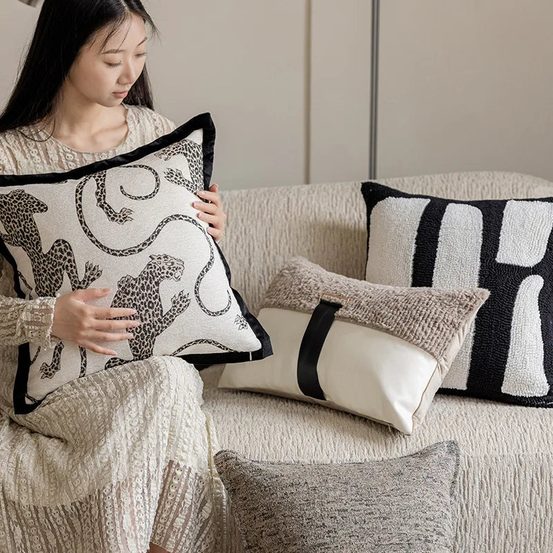 Anspruchsvolle Jacquard-bestickte Dekokissenbezüge