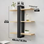 NordWood 3-Level Solid Pine Wall Shelf