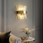Kristall-Wandleuchte Up Down Edelstahl 30 cm Modernes Art-Déco-Licht