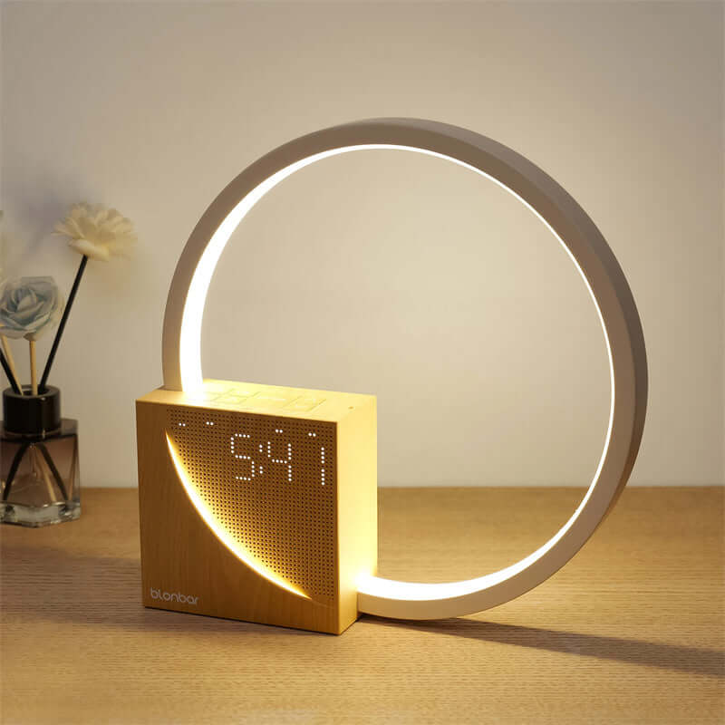 Nachttischlampe mit Touch-Steuerung, Naturgeräuschen und Wecker