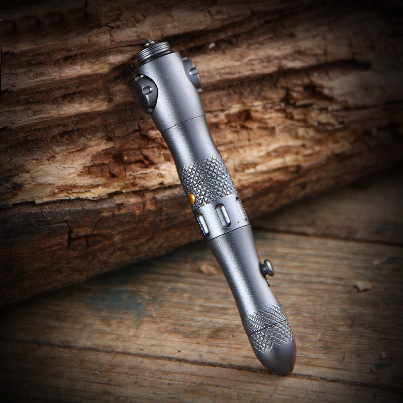 Multifunktions-EDC-Stift mit Glasbrecher, Licht & Spinner
