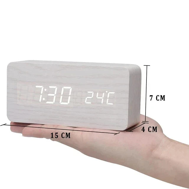 Digital Wooden Alarm Clock