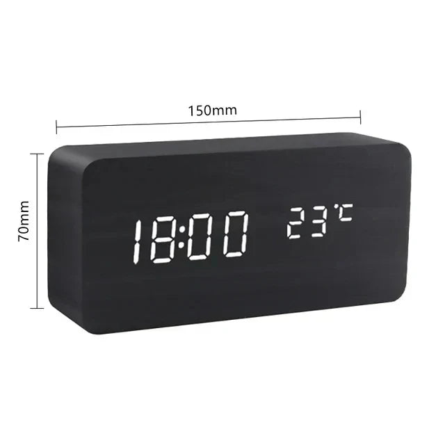 Digital Wooden Alarm Clock