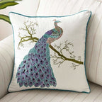 Country-Style Embroidered Cushion Cover 45x45 cm