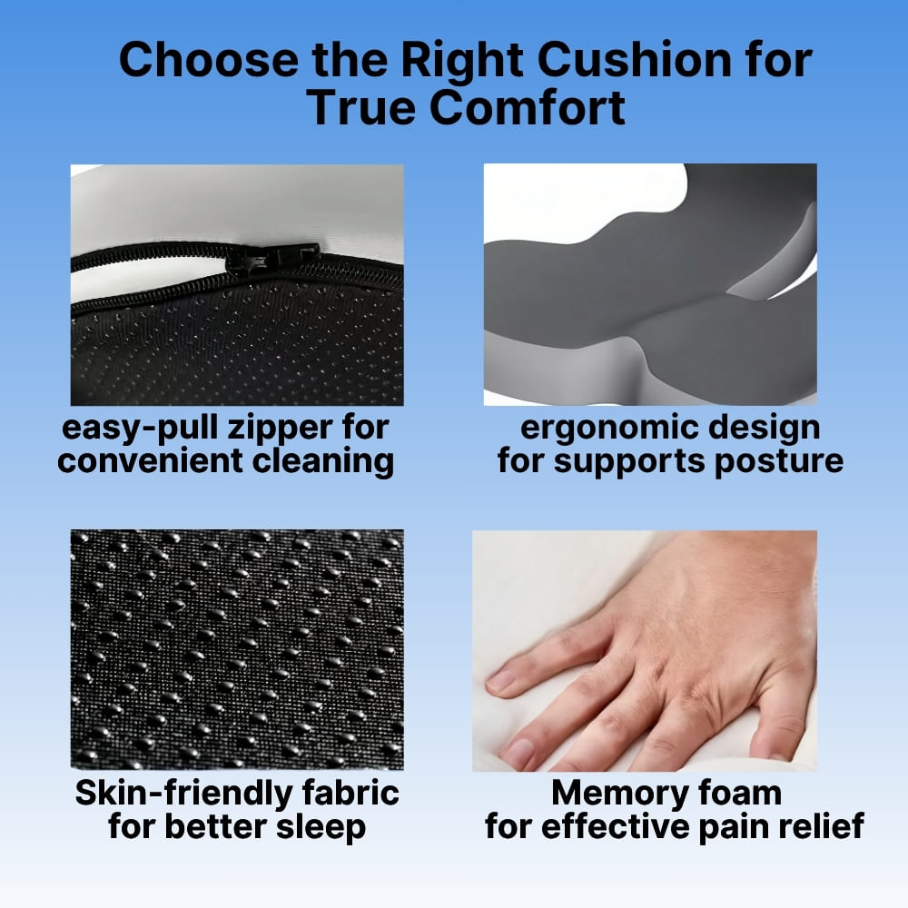 All-in-One Orthopedic Memory Foam Seat and Back Cushion