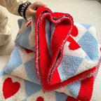 Argyle Scarlet Heart Soft Blanket