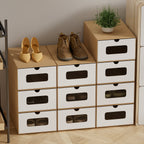 Cardboard Storage Boxes with Window & Drawer, 10-Piece Set