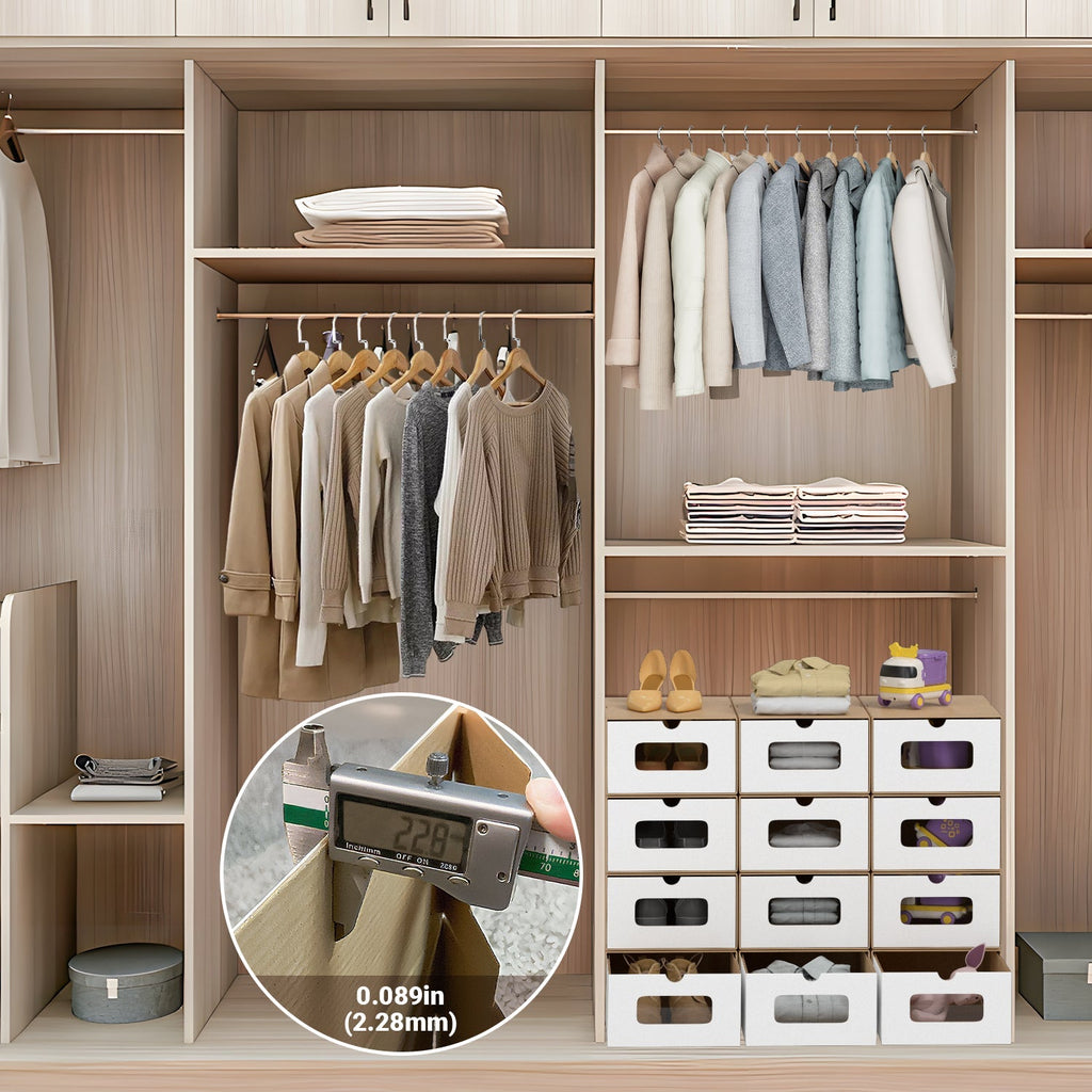 Cardboard Storage Boxes with Window & Drawer, 10-Piece Set