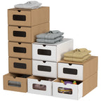 Cardboard Storage Boxes with Window & Drawer, 10-Piece Set