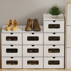 Cardboard Storage Boxes with Window & Drawer, 10-Piece Set