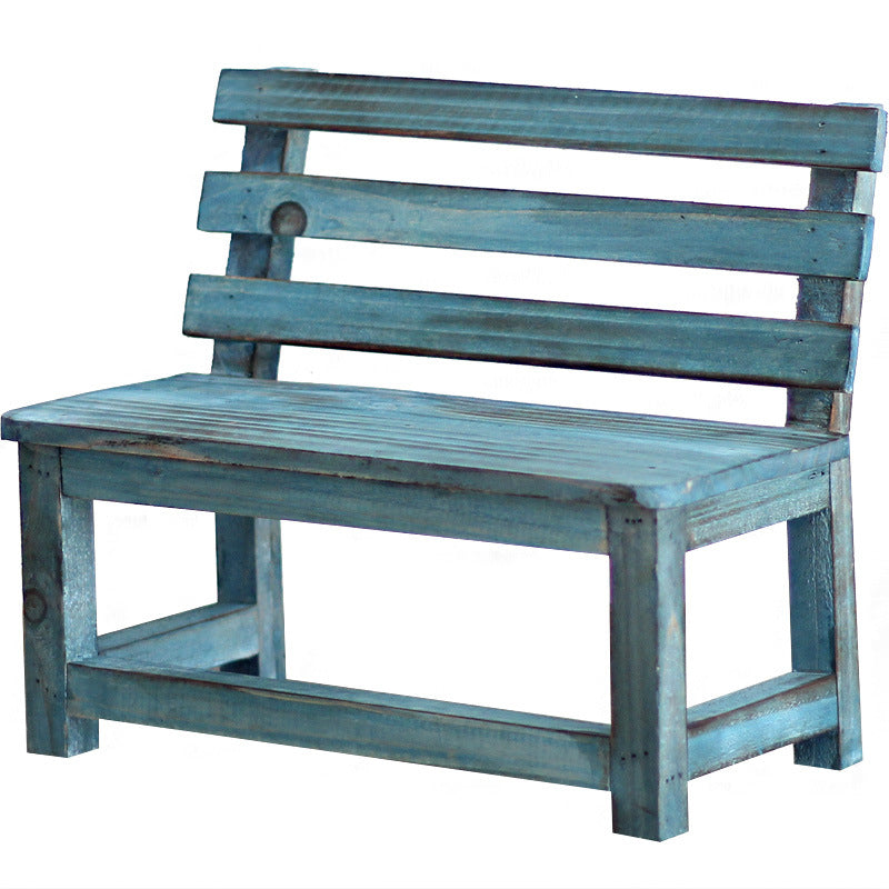 Moderner minimalistischer rechteckiger Massivholzhocker mit Rückenlehne