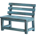 Moderner minimalistischer rechteckiger Massivholzhocker mit Rückenlehne