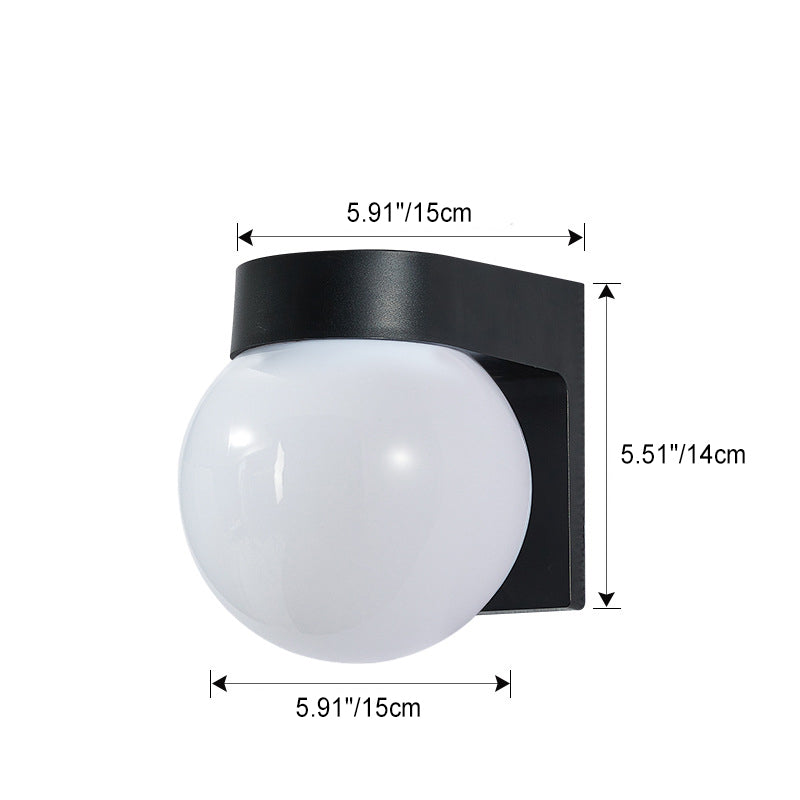 Modern Simplicity Waterproof Orb Wall Sconce