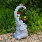 Moderne Solar-LED-Gartenleuchte in Elefanten-Optik