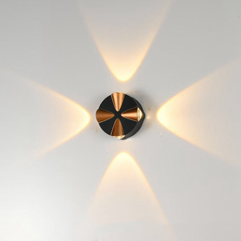 Moderne runde LED-Wandleuchte für den Außenbereich