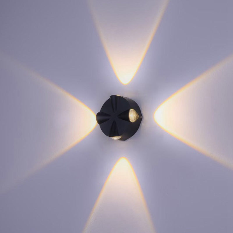Moderne runde LED-Wandleuchte für den Außenbereich