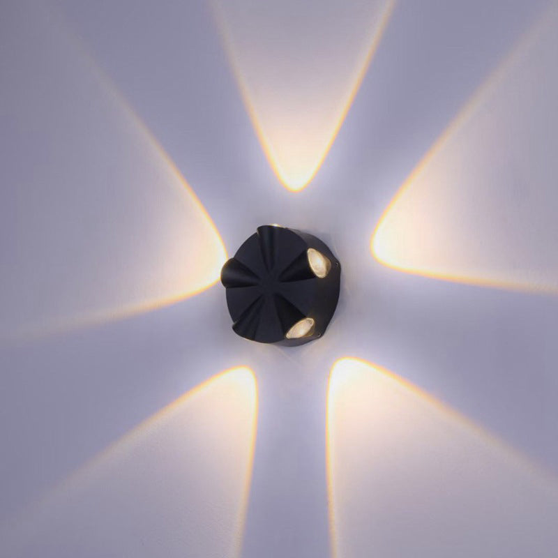 Moderne runde LED-Wandleuchte für den Außenbereich