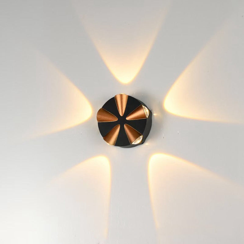 Moderne runde LED-Wandleuchte für den Außenbereich