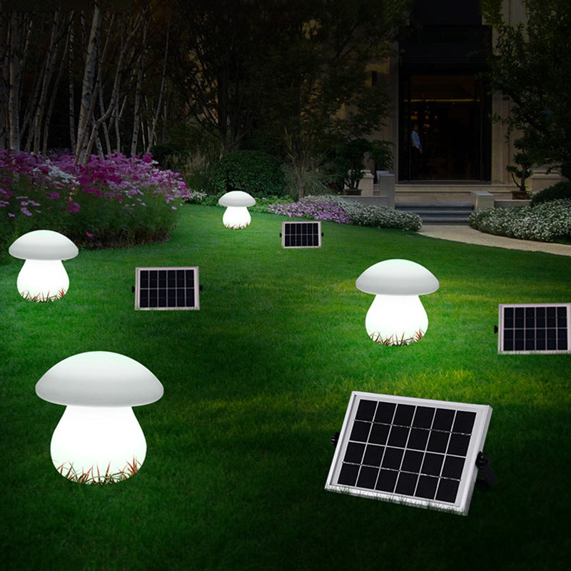 Moderne Solar-LED-Außenleuchte in Pilzform
