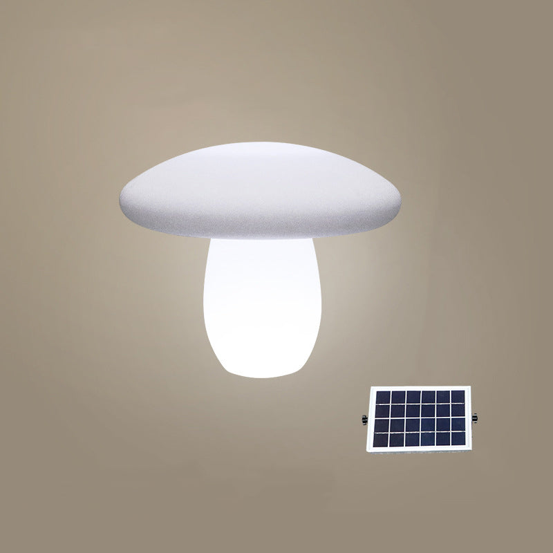 Moderne Solar-LED-Außenleuchte in Pilzform