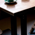 Contemporary Retro Solid Wood Plywood & Iron Round Square Coffee Table And Chair Set