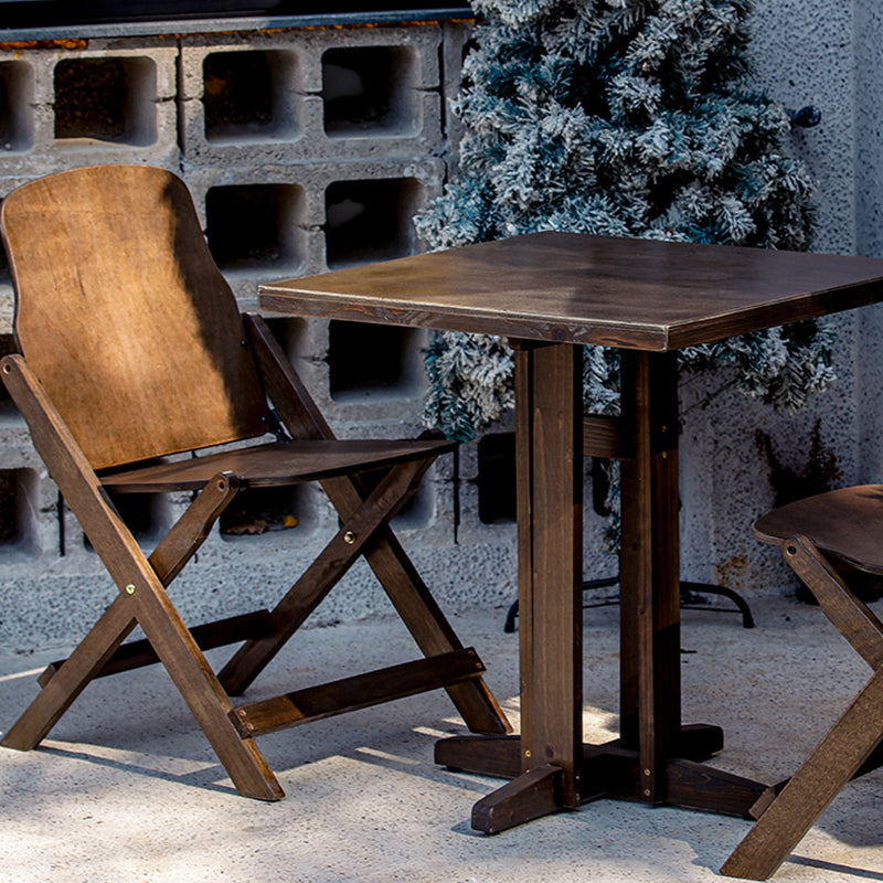 Contemporary Retro Solid Wood Plywood & Iron Round Square Coffee Table And Chair Set