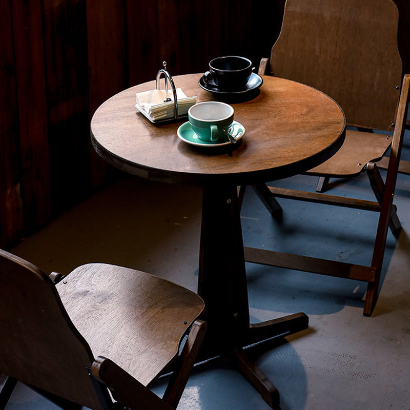 Contemporary Retro Solid Wood Plywood & Iron Round Square Coffee Table And Chair Set