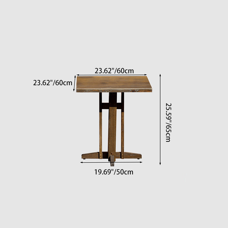 Contemporary Retro Solid Wood Plywood & Iron Round Square Coffee Table And Chair Set