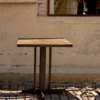 Contemporary Retro Solid Wood Plywood & Iron Round Square Coffee Table And Chair Set