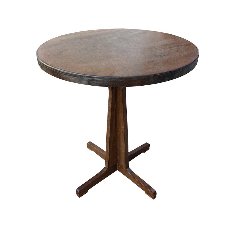 Contemporary Retro Solid Wood Plywood & Iron Round Square Coffee Table And Chair Set