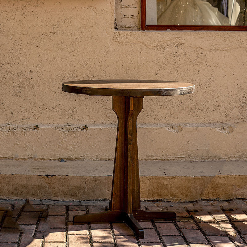 Contemporary Retro Solid Wood Plywood & Iron Round Square Coffee Table And Chair Set